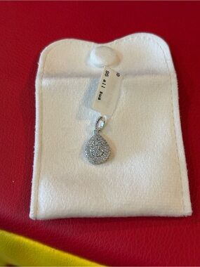 Swarovski Silver-Tone Teardrop Crystal Pendant